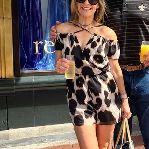Animal print romper TJD x small